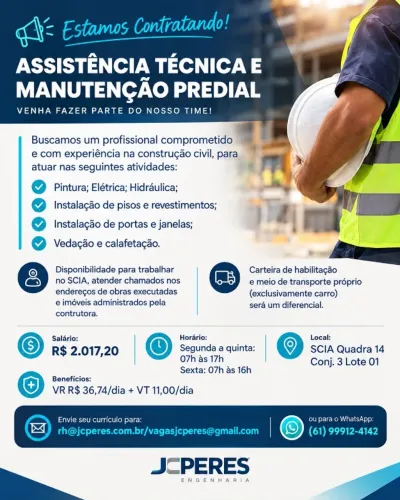 ASSISTÊNCIA TÉCNICA E MANUTENÇÃO PREDIAL