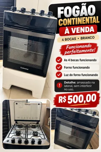 Fogão Continental 4 Bocas - Branco