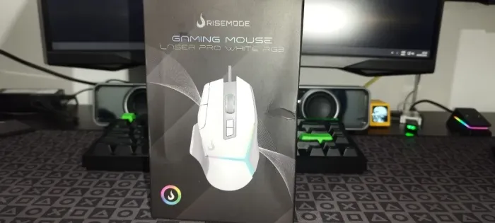 Mouse Gamer Rise Mode Laser Pro White RGB 10 Botoes Lacrado