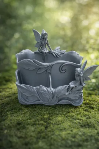 Porta-objetos decorativo com fadas - impressão 3D artesanal e detalhada