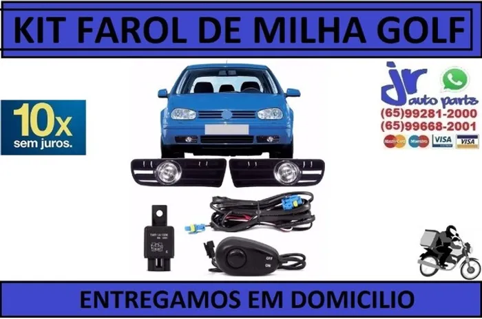 Kit Farol Milha Golf Sapão 1999 2000 2001 2002 2003 2004 2005 2006 Auxiliar Neblina 