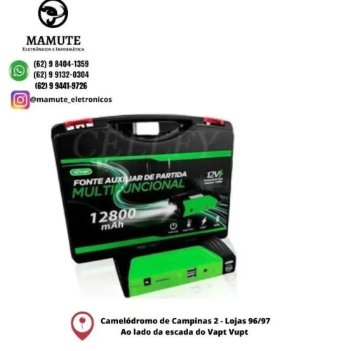 Fonte Auxiliar Partida veicular Multifuncional Portátil Veicular 12v