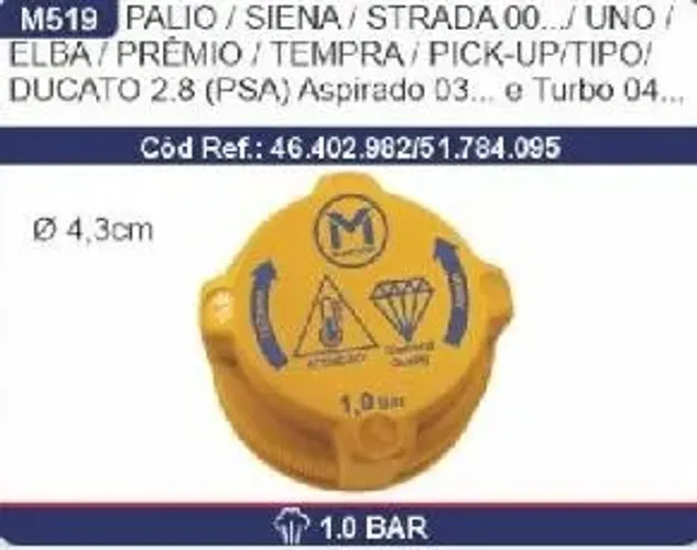 Tampa Reservatório Água Palio Siena Strada 00 Uno Ducato
