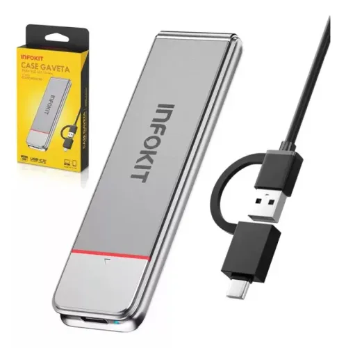 Case Ssd M2 Adaptador Sata Pci Nvme Nv2 Usb 3.1 Type-C 10 Gb