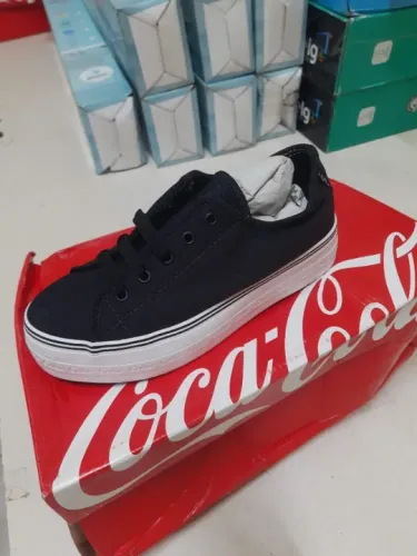 Tênis Adulto Fem Coca-Cola Shoes Daytona Canvas Plataforma 35 Preto