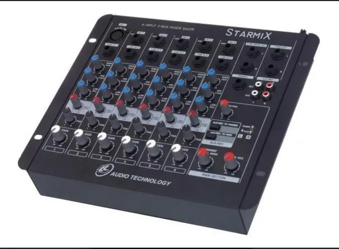 Mesa De Som Mixer 6 Canais Starmix S602r 