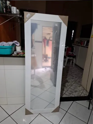 Espelho de Parede Grande com Moldura Branca 1,60x60