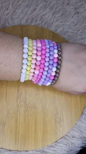 Pulseiras elásticas irisadas 100% manual - Escolha a sua