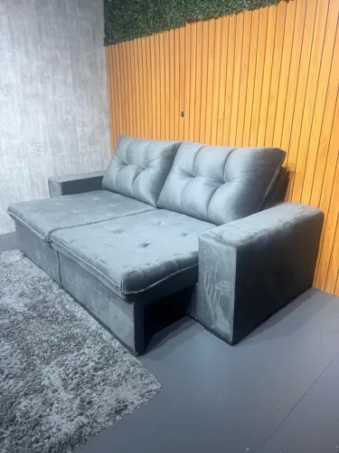 Sofá Cinza Moderno 2,24 de largura
