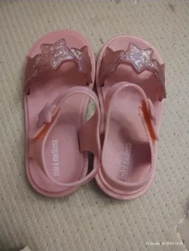 Sandálias Mini Melissa Glitter Rosa