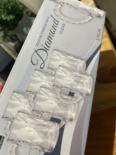 Jogo de Canecas 190ml - Diamond Clear