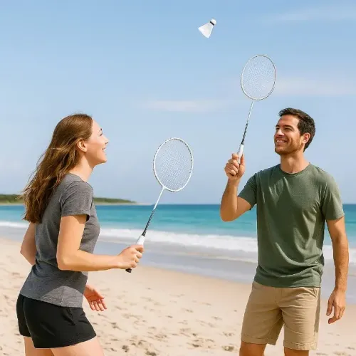 Par Raquete Badminton Com 2 Raquetes E Capa Para Transporte!