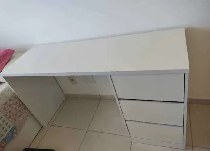 Escrivaninha Para Computador 3 Gavetas Branco