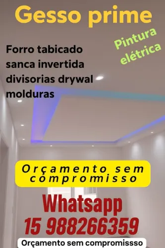 Gesso Prime: Forro, Sanca, Drywall e Pintura Elétrica