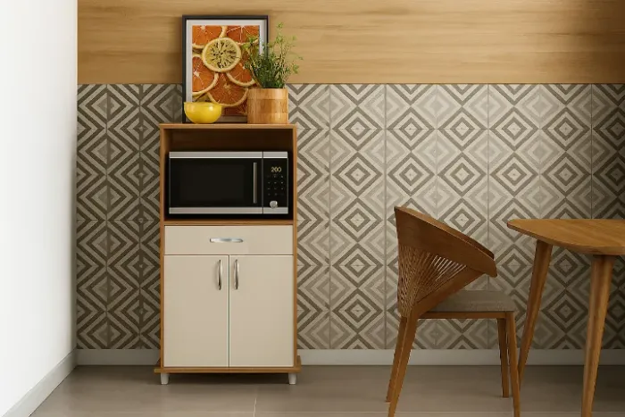 Balcão Bari 3070 Notável Freijo/Branco - Entrega Rápida! 