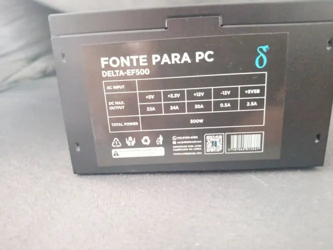 Fonte para PC delta 500w com cabo de força 