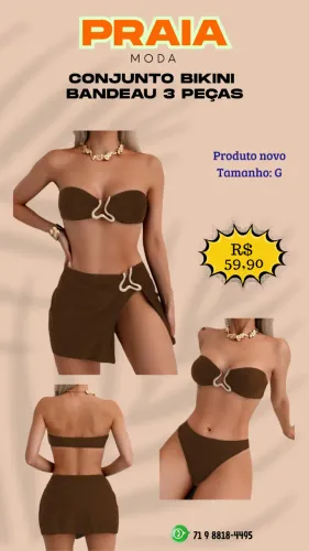 Conjunto Bikini  bandeau 3 peças