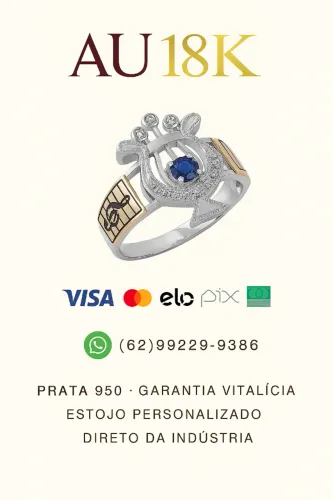 Anel de Formatura em ouro 18k para todas as profissões e cursos