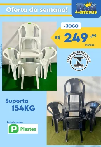 JOGO DE MESA E CADEIRA PLÁSTICO