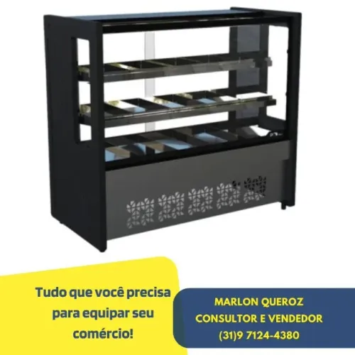Balcão Estufa 1,25 m Polar Preto