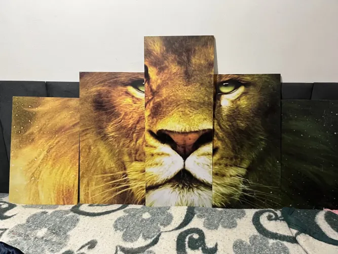 Quadro Decorativo Leão - 5 peças