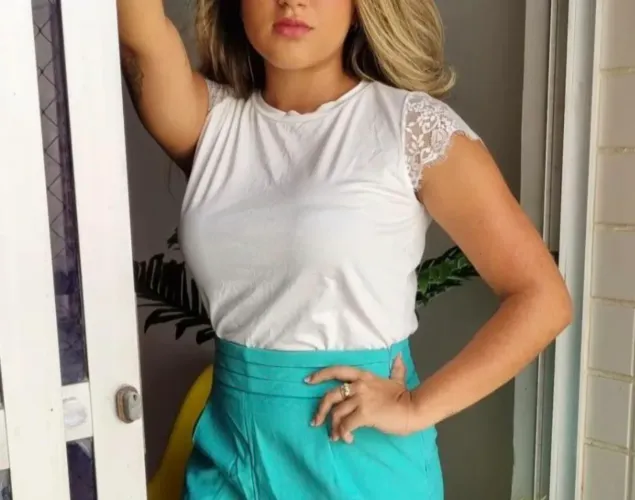 Blusa Branca malha e renda M