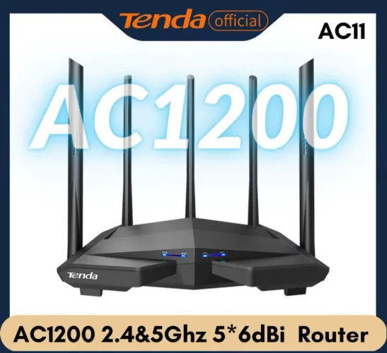 Roteador Tenda Ac11 Ac1200 Dual Band 2.4G e 5GHz 5 antenas