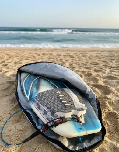 Prancha de Surf com equipamentos