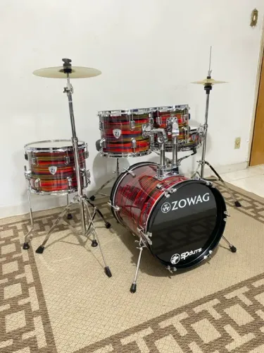 Bateria Compacta Bumbo 16 Polegadas Zowag Completa 