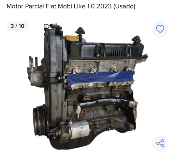 Motor Parcial Fiat Mobi 1.0 4 cilindros  2022 2023