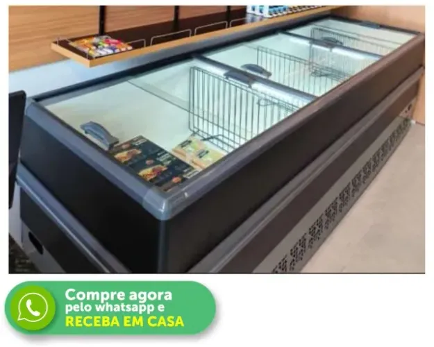 Ilha de Congelados 2 Metros Polar Vidro Reto