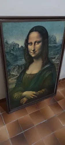 Quadro Monalisa em eucatex antigo