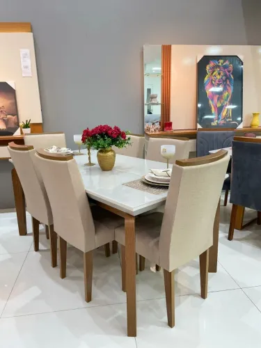 Mesa Jantar Londrina Tampo Copo Off 180×90 6 Cadeiras- Produto Novo Entrega Rápida