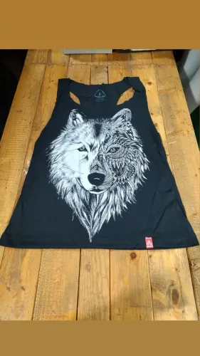 CAMISETA BLACK TEMA LOBO TAMANHO P VALOR 24,99
