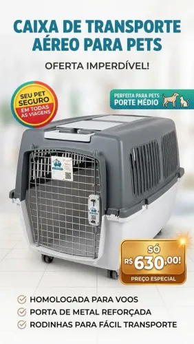 Caixa de transporte aéreo para pets