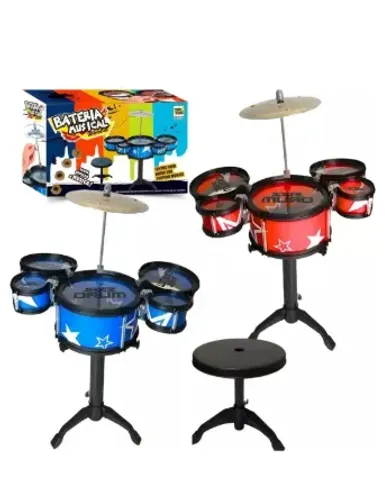  Mini Bateria Infantil Musical World de Plástico - Diversão e Ritmo Para as Crianças!