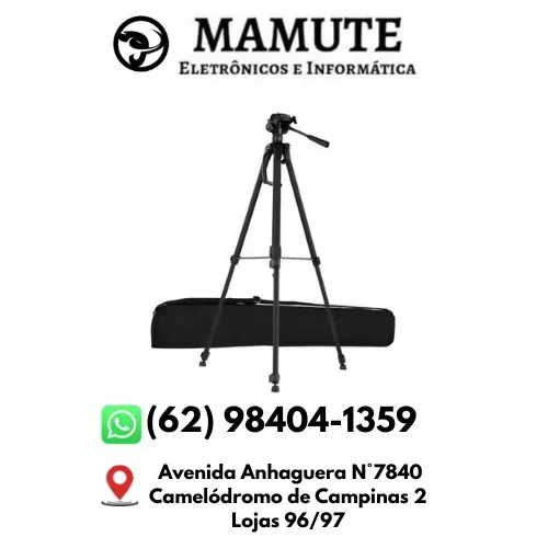 Tripé de Alumínio Profissional 1.70 M c/ Suporte para Câmera Fotográfica e Celular
