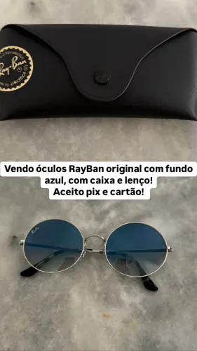 Óculos RayBan original com fundo azul