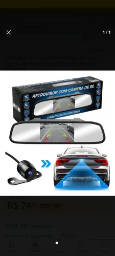 Kit Estacionamento Espelho retrovisor LCD câmera ré colorida alta qualidade