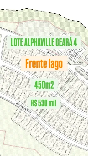 Lote frente lago à venda no Alphaville Ceará 4