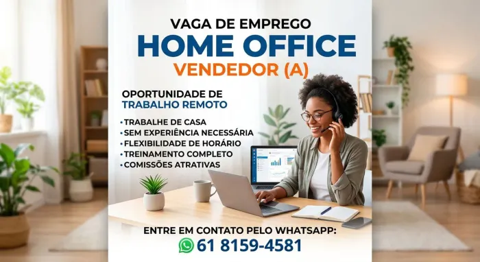 Vagas disponíveis para Vendedor(a) Home Office
