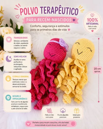 Polvo terapêutico amigurumi