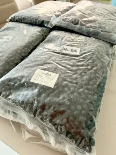 Bola Plástica Leitosa Miçanga 8mm - Preto - (2000 Pcs) 500g Diâmetro 8 Mm