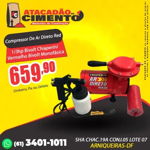 Compressor De Ar Direto Red 1/3hp Bivolt Chiaperini Vermelho Bivolt Monofásica