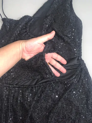 Vestido Tubinho Paetê preto 
