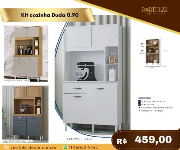 Kit cozinha Duda 0.90, a pronta entrega