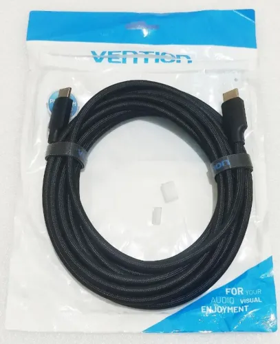 Cabo HDMI 5 Metros Trançado - 2.0 - Blindado - Original VENTION ( 4K 60Hz / FullHD 120Hz