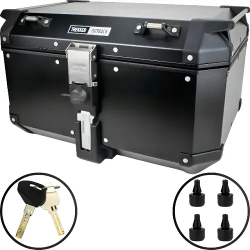 Bauleto Baú aluminio Marca Givi preto c/suporte  58 litros para 2 capacetes.