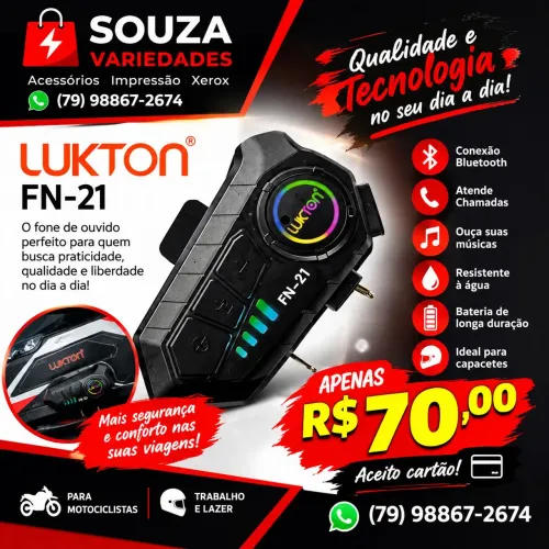 Fone sem fio para capacete