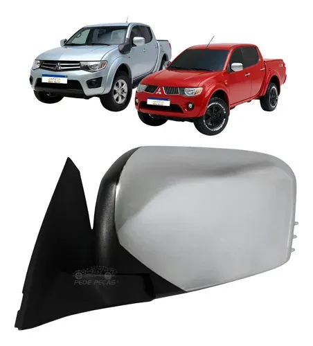Retrovisor Le Manual Triton 2009 A 2017 Cromado S/pisca Esquerdo